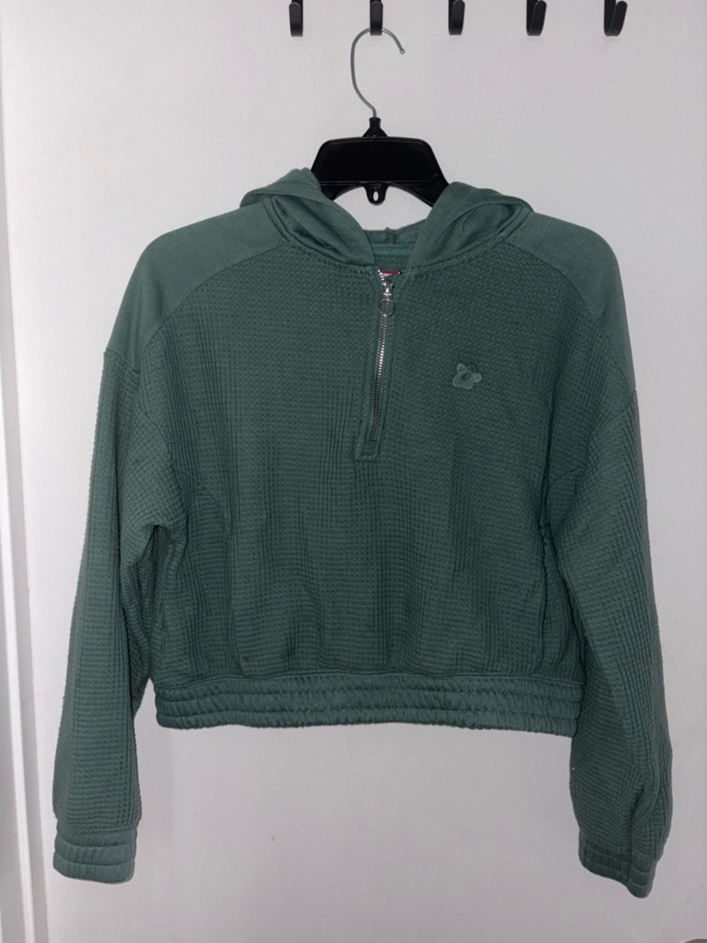 Girls Limited Too dark green quarter zip hoodie